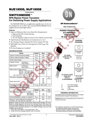 MJE18008 datasheet  